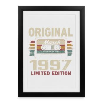 Mars 1997 Vintage mars 1997 - Affiche encadrée (27 × 37 cm) - noir - Devant