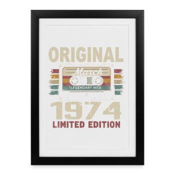 March 1974 Vintage March 1974 - Framed poster (27 × 37 cm) - black - Front