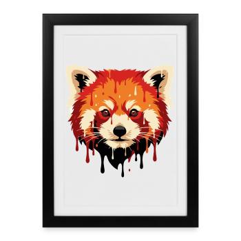 Portrait artistique de la tête de Pander Rouge - Affiche encadrée (27 × 37 cm) - noir - Devant