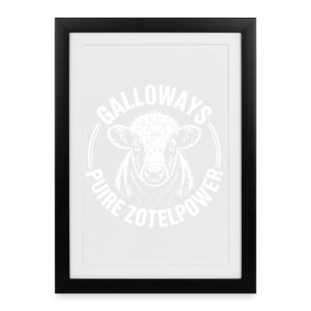 Galloway Beef Head - Framed poster (27 × 37 cm) - black - Front