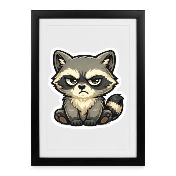 Bad Mood Raccoon – Hands off - Framed poster (27 × 37 cm) - black - Front