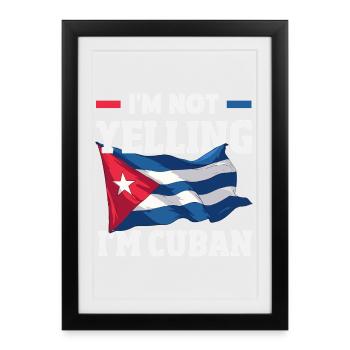 Cuba Pride & Home - Design du drapeau de Cuba - Affiche encadrée (27 × 37 cm) - noir - Devant
