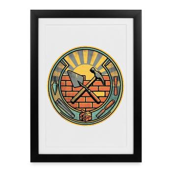 Mauerer Construction Worker Vintage - Framed poster (27 × 37 cm) - black - Front