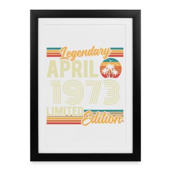 Avril 1973 Cadeau 53e Anniversaire - April 1973 - Affiche encadrée (27 × 37 cm) - noir - Devant