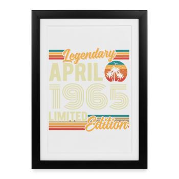 Avril 1965 Cadeau 61e Anniversaire - April 1965 - Affiche encadrée (27 × 37 cm) - noir - Devant
