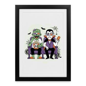 Vampire and Zombie Movie Night - Framed poster (27 × 37 cm) - black - Front