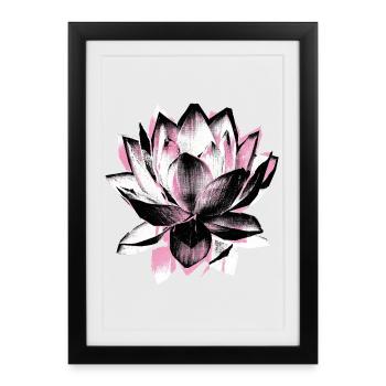 Yoga à la fleur de lotus - Affiche encadrée (27 × 37 cm) - noir - Devant
