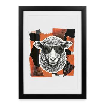 Moutons moutons - Affiche encadrée (27 × 37 cm) - noir - Devant