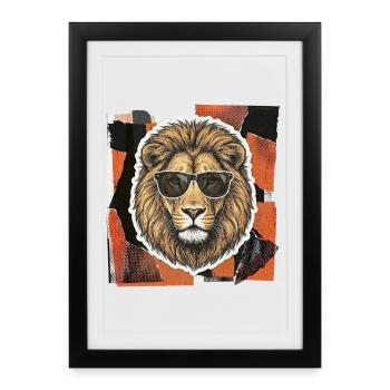 wild lion - Framed poster (27 × 37 cm) - black - Front