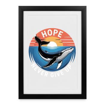 Hope/ Timmy der Buckelwal in der Ostsee - Gerahmtes Poster (27 × 37 cm) - Schwarz - Vorne