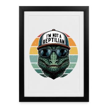Je ne suis pas un OVNI drôle de Reptilien - Affiche encadrée (27 × 37 cm) - noir - Devant