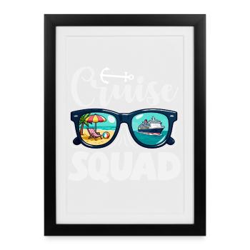 Voyage de vacances avec lunettes de soleil Cruise Squad - Affiche encadrée (27 × 37 cm) - noir - Devant
