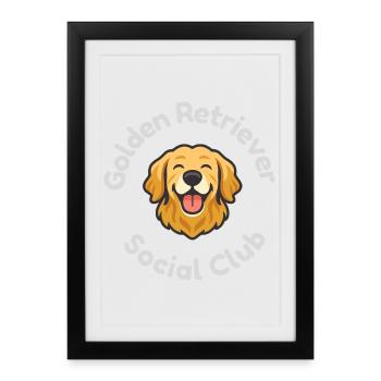 Golden Retriever Social Club - Framed poster (27 × 37 cm) - black - Front