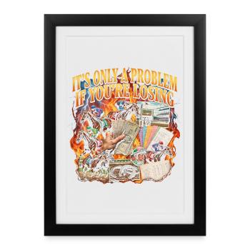 Ce n’est un problème que si vous êtes dans les courses hippiques - Affiche encadrée (27 × 37 cm) - noir - Devant