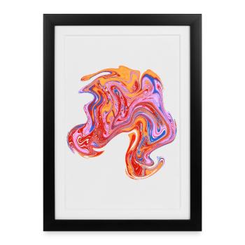 Motif néon tourbillonnant de couleurs - Affiche encadrée (27 × 37 cm) - noir - Devant