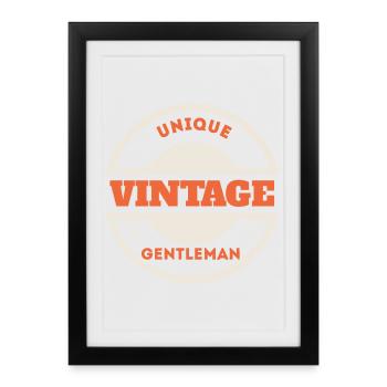 Insigne unique vintage de gentleman - Affiche encadrée (27 × 37 cm) - noir - Devant