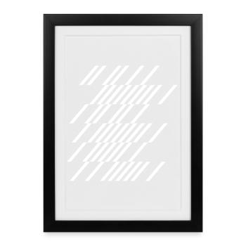 Diagonal Stripe Geom Pattern - Framed poster (27 × 37 cm) - black - Front