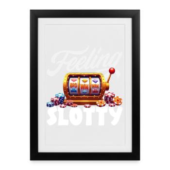 Feeling for slot machines big win casino gambling - Framed poster (27 × 37 cm) - black - Front