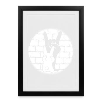 Bunny Skirt Gesture in Front of Brick - Framed poster (27 × 37 cm) - black - Front