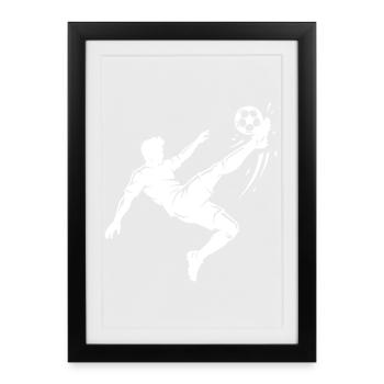 Overhead kick football silhouette - Framed poster (27 × 37 cm) - black - Front