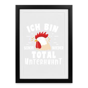 Hühnerflüsterer Huhn Hühnerhalter Hühner - Gerahmtes Poster (27 × 37 cm) - Schwarz - Vorne