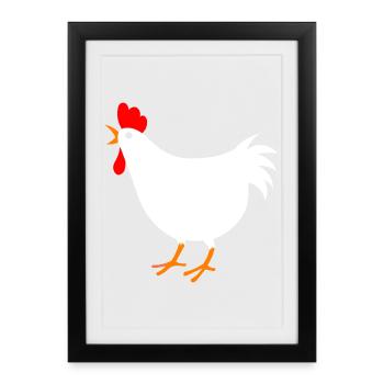 Juste un animal de ferme drôle d’amoureux des poulets - Affiche encadrée (27 × 37 cm) - noir - Devant