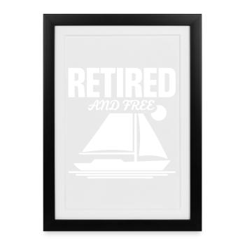 Rentner Segelboot - Gerahmtes Poster (27 × 37 cm) - Schwarz - Vorne