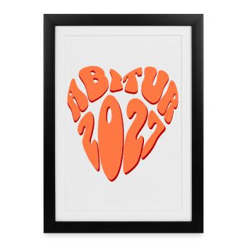 Abitur 2027 Herz - Affiche encadrée (27 × 37 cm) - noir - Devant