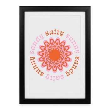 Sandy Salty Summer Design - Framed poster (27 × 37 cm) - black - Front