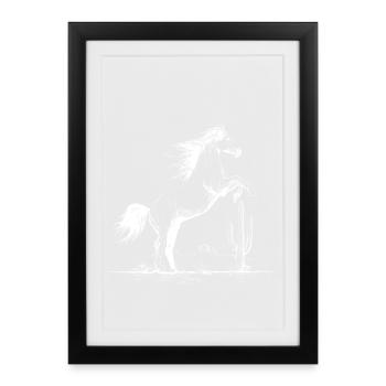 Desert Stallion Circle - Framed poster (27 × 37 cm) - black - Front