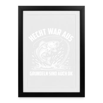 Grundel angeln Humor - Gerahmtes Poster (27 × 37 cm) - Schwarz - Vorne
