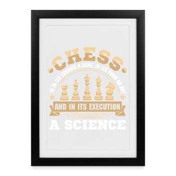 Chess Chess Player Chessboard - Framed poster (27 × 37 cm) - black - Front