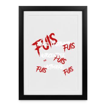 Graffiti Rouge et Blanc Fracturé - Affiche encadrée (27 × 37 cm) - noir - Devant