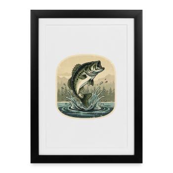 Fishing Fish Gift Angler - Framed poster (27 × 37 cm) - black - Front