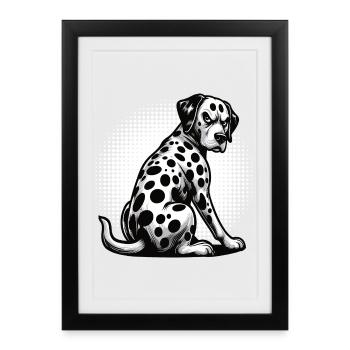 Dalmatiens Gardiens de dalmatiens Propriétaires de dalmatiens - Affiche encadrée (27 × 37 cm) - noir - Devant
