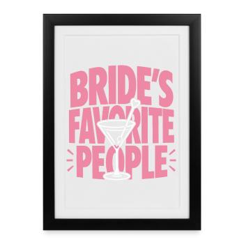 Cocktail de la fête de garçon des personnes préférées de la mariée - Affiche encadrée (27 × 37 cm) - noir - Devant