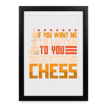 Chess Chess Player Chessboard - Framed poster (27 × 37 cm) - black - Front