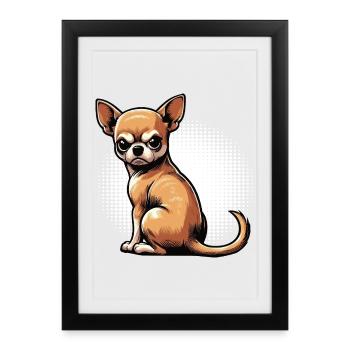 Chihuahua Chihuahua Propriétaire Chihuahuafan Chi Chis - Affiche encadrée (27 × 37 cm) - noir - Devant