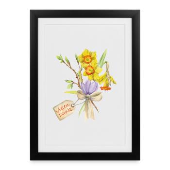 Thank you Bouquet - Framed poster (27 × 37 cm) - black - Front