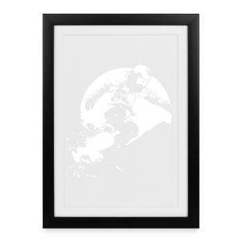 Snowboarder Drawing - Framed poster (27 × 37 cm) - black - Front