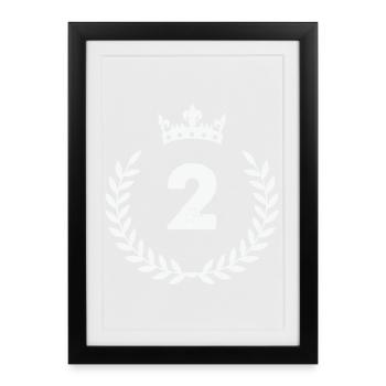 Number Two with Crown and Laurel - Framed poster (27 × 37 cm) - black - Front