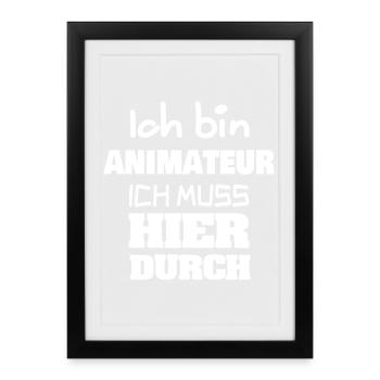 Job Animateur - Gerahmtes Poster (27 × 37 cm) - Schwarz - Vorne
