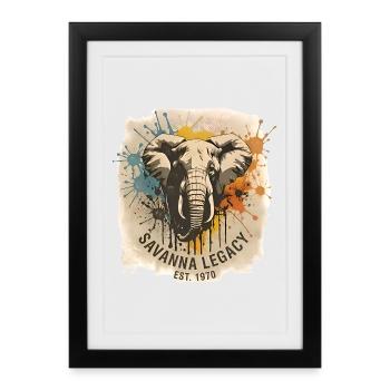 Savanna Legacy Elephant  - Framed poster (27 × 37 cm) - black - Front