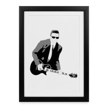 50 Guitariste - Affiche encadrée (27 × 37 cm) - noir - Devant