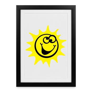 soleil 2c style de bande dessinée - Affiche encadrée (27 × 37 cm) - noir - Devant