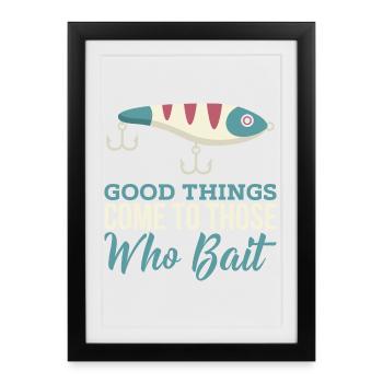 Dire de pêche aux carnassiers - Pêcheur sportif - Wobbler - Affiche encadrée (27 × 37 cm) - noir - Devant