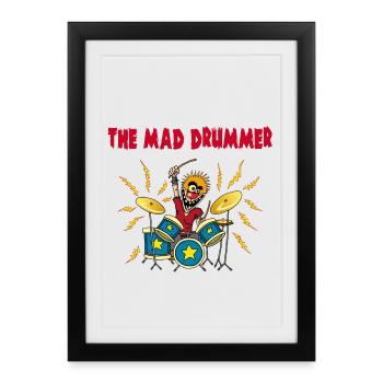 the crazy drummer - Framed poster (27 × 37 cm) - black - Front