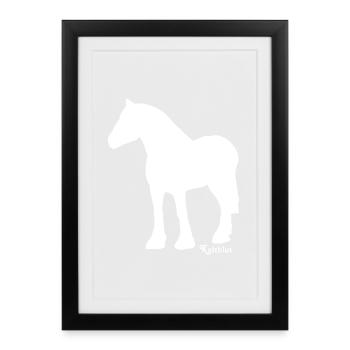 schimmel-kaltblut - Gerahmtes Poster (27 × 37 cm) - Schwarz - Vorne