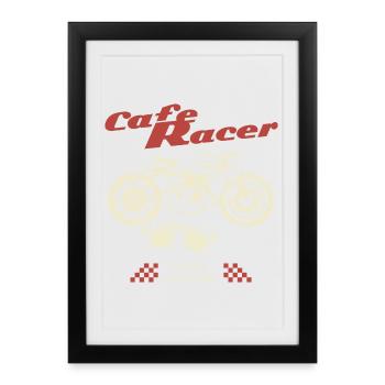 Café Racer Moto Style Classique - Affiche encadrée (27 × 37 cm) - noir - Devant