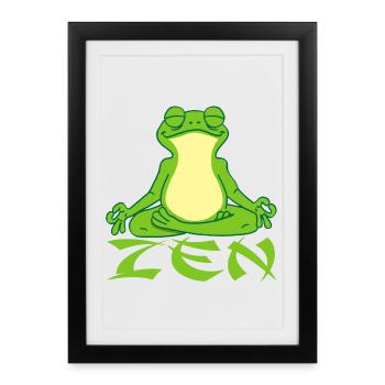 Frog and yoga - Framed poster (27 × 37 cm) - black - Front
